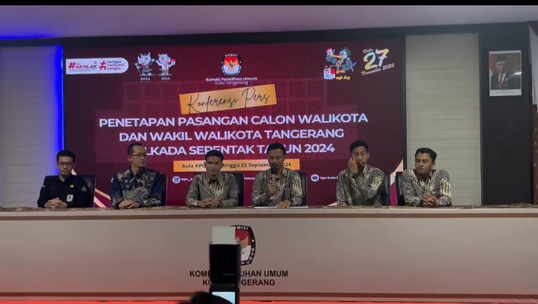 KPU Kota Tangerang Tetapkan Tiga Pasang Calon Walikota dan Wakil Walikota.