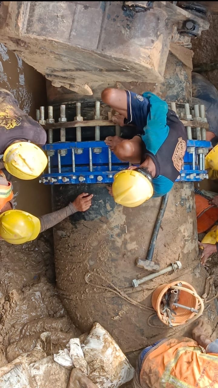 Perbaikan Pipa JDU Rampung, Tirta Benteng Siapkan Evaluasi Penyebab Bocor